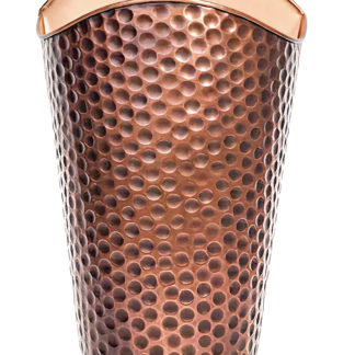 Pack of 2 Copper Metal Hanging Planters for Outdoor & Indoor - Hammered Wall Hanging Flower Pots- Farmhouse Style Metal Wall Planters /Vase