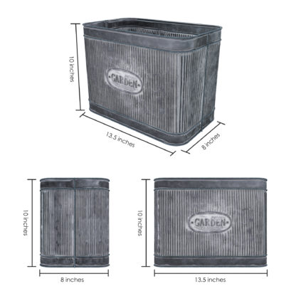Large Metal Garden Trough Planter - Image 3