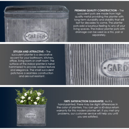 Large Metal Garden Trough Planter - Image 4